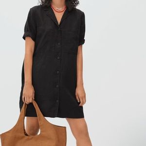 NWT Everlane The Linen Workwear Dress; Small; Black